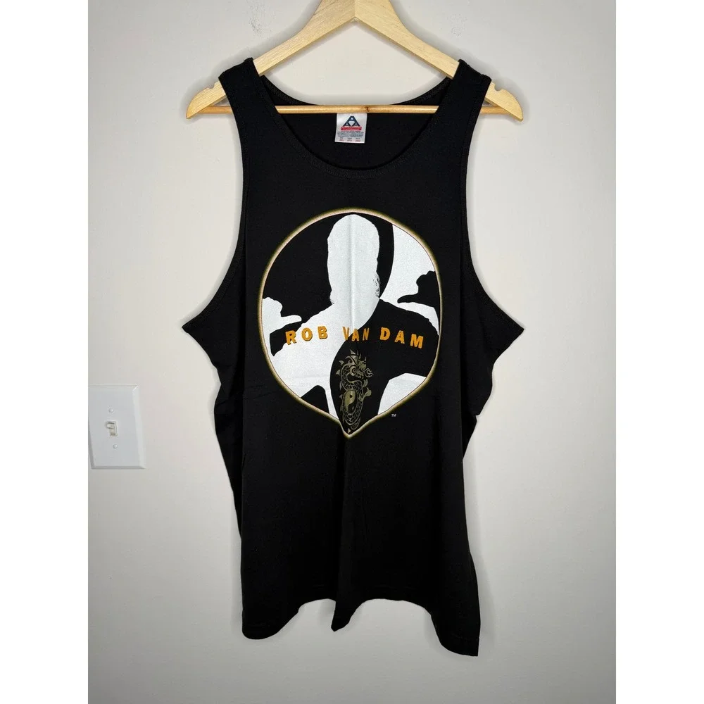 Vintage 2002 WWE Rob Van Dam RVD Tank Top Black Alstyle WWF Mens 2XL Wrestling
